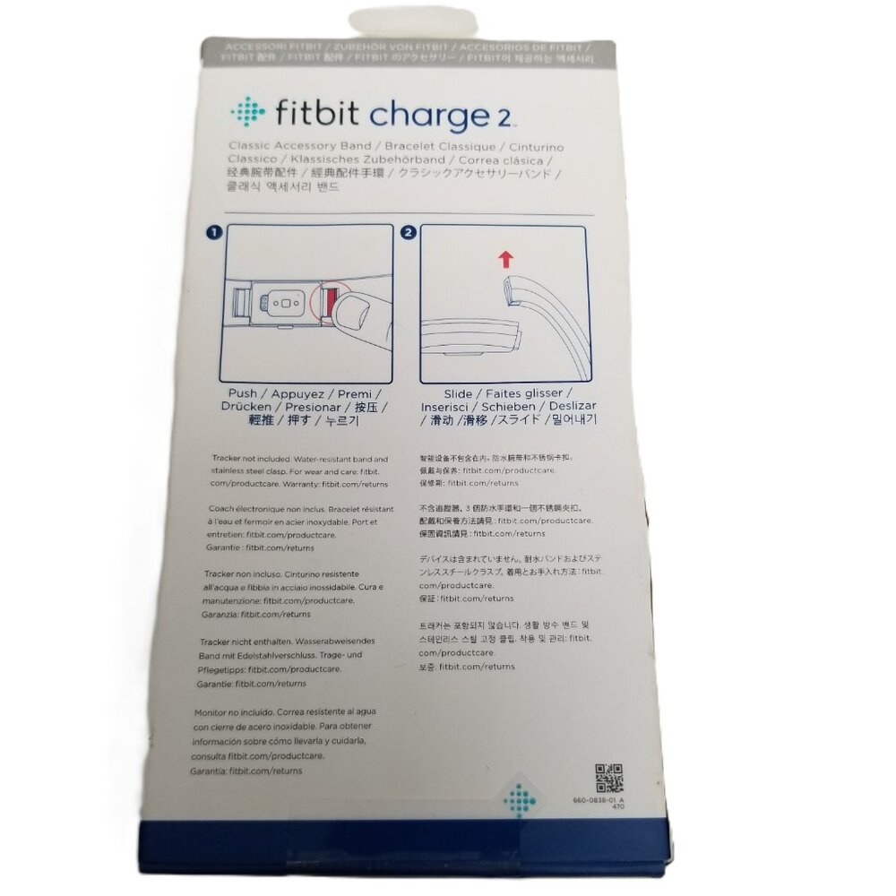 Fitbit Charge 2 Classic Band Large Blue New In Box Accessory Replacement - Picture 2 of 7